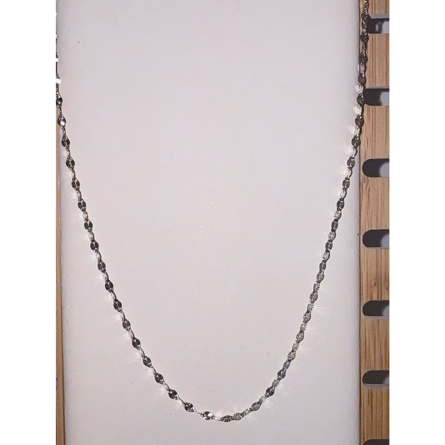 925 Sterling Silver Diamond Cut Sparkle Chain Necklace 16"