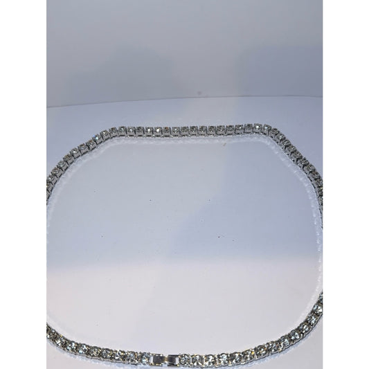 Clear Crystal Tennis Necklace - Timeless Jewelry 20”
