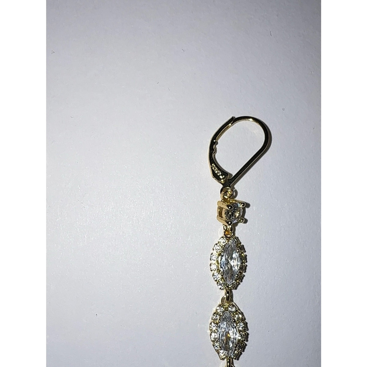 925 Sterling Silver Cubic Zirconia Dangle Earrings 14K Gold Plated