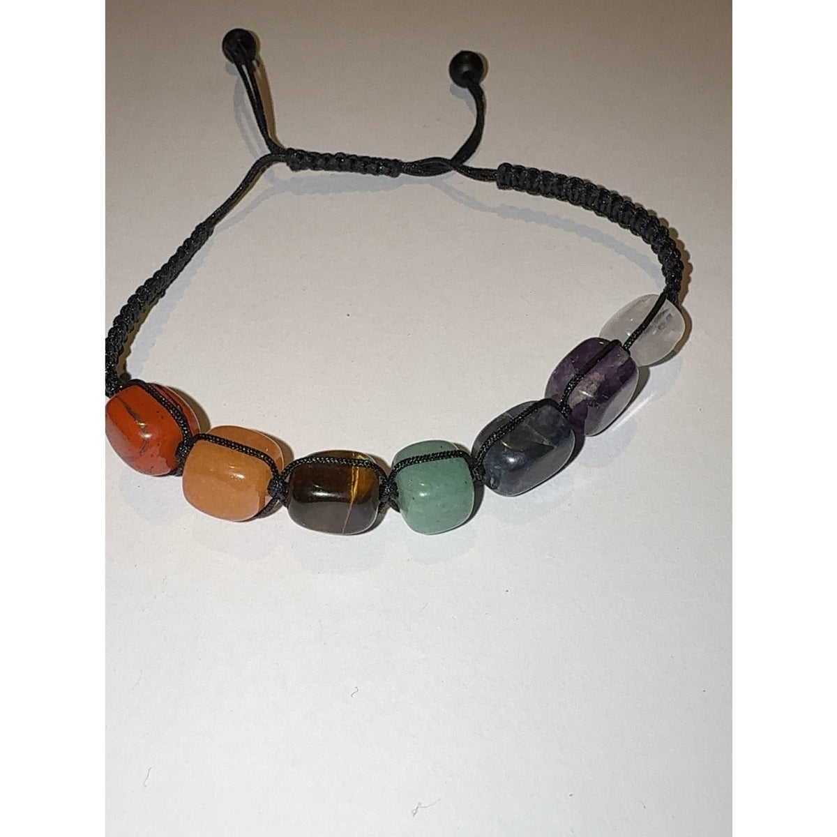 7 Chakra Natural Crystal Healing Stone Cord Bracelet