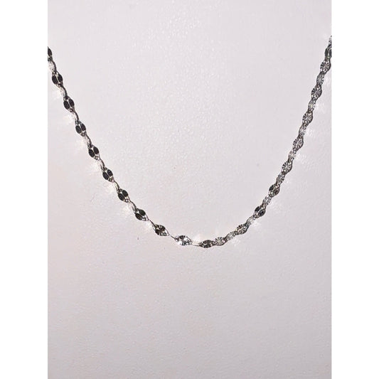 925 Sterling Silver Diamond Cut Sparkle Chain Necklace 16"