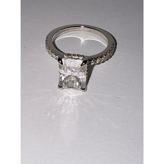 3.5 CT Radiant Cut Moissanite Engagement Ring S925 Sterling Silver 5