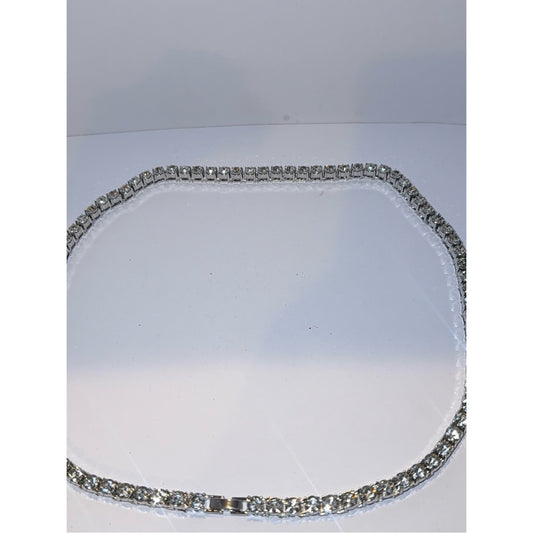 Clear Crystal Tennis Necklace - Timeless Jewelry 20”