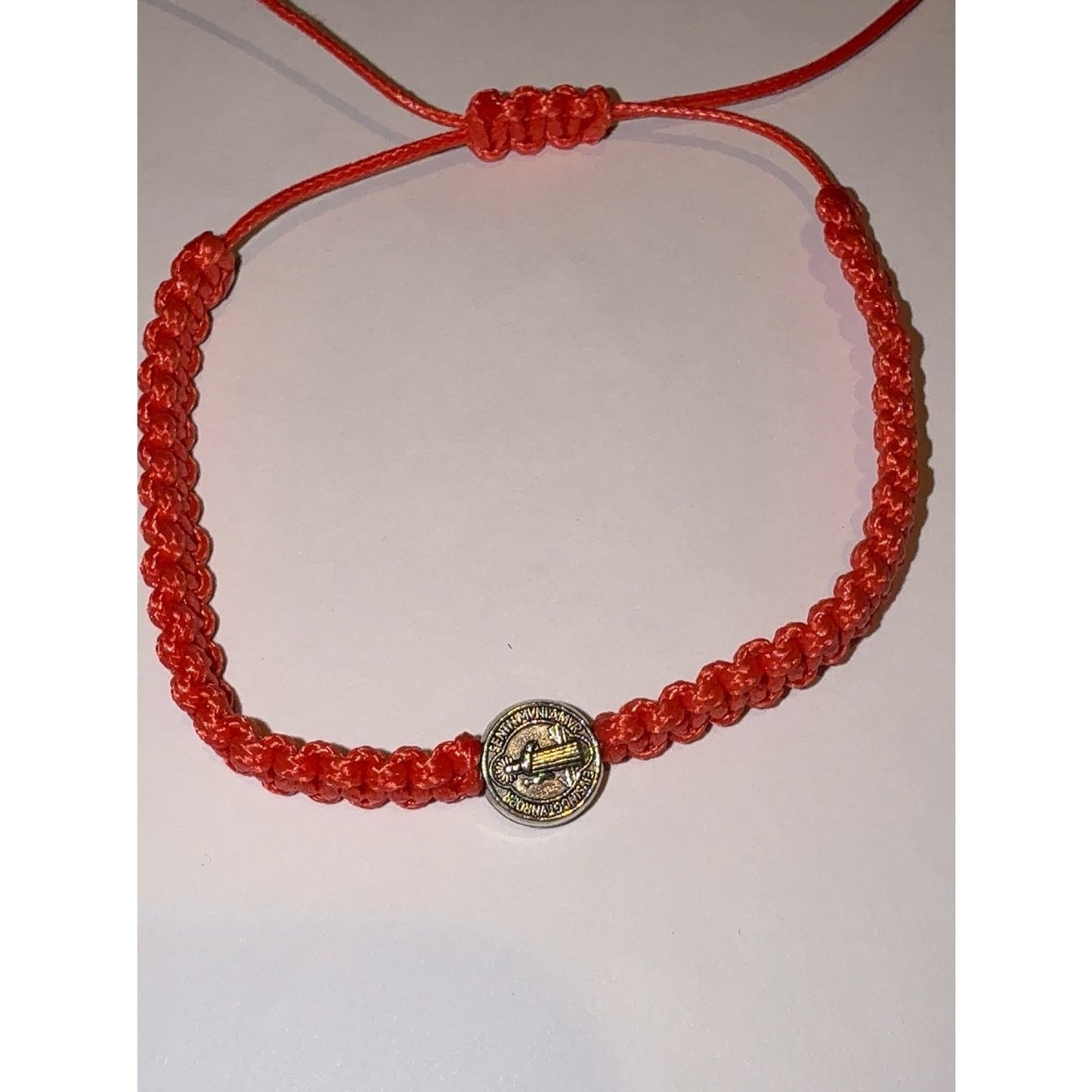 Red St. Benedict Medal Adjustable Bracelet