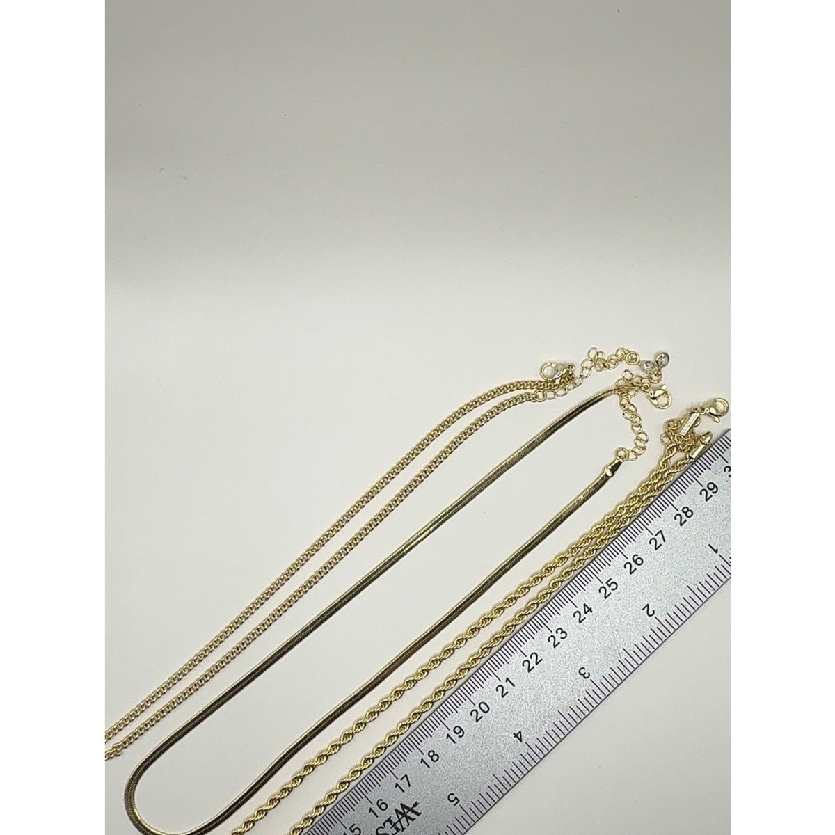 14K Gold Plated Layered Necklace Set | Snake Curb & Rope Chain