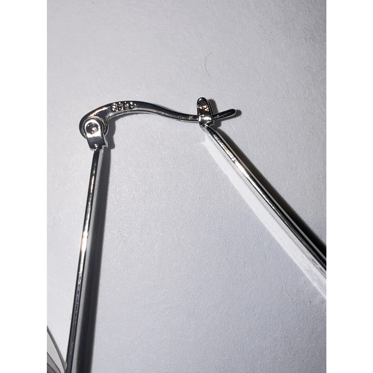Sterling Silver 925 Teardrop Hoop Earrings Silver