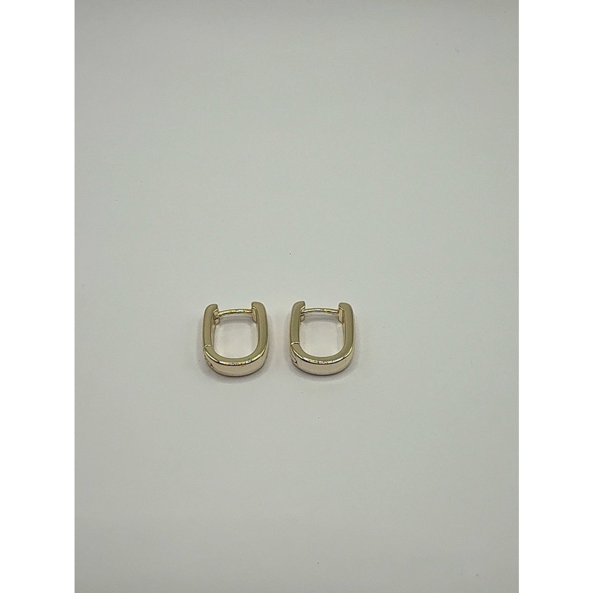925 Sterling Silver Gold Plated Geometric Square Huggie Hoop Earrings