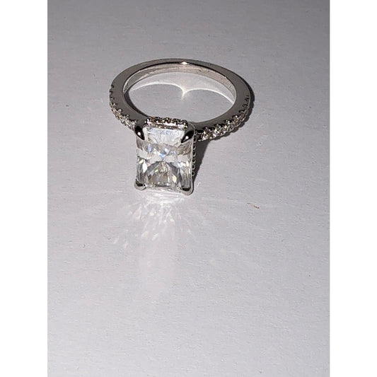 3.5 CT Radiant Cut Moissanite Engagement Ring S925 Sterling Silver 5