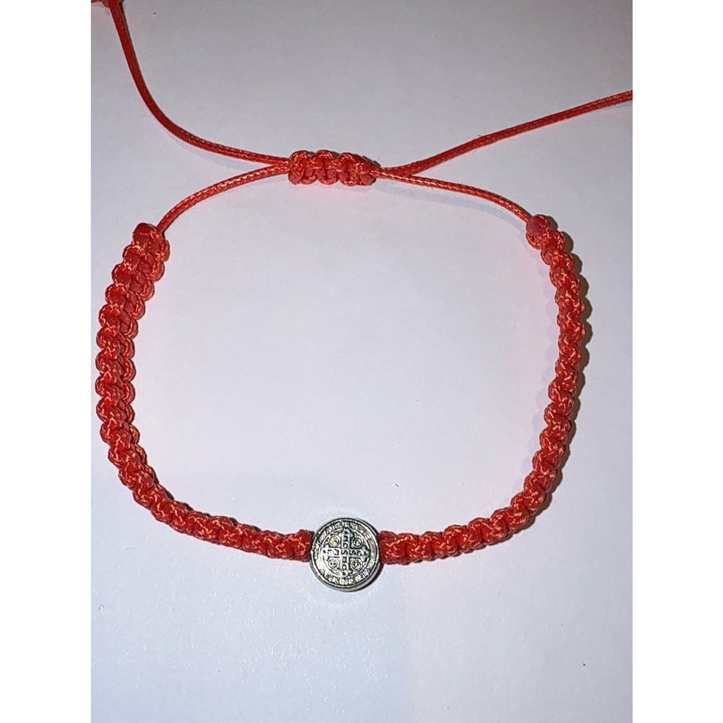 Red St. Benedict Medal Adjustable Bracelet
