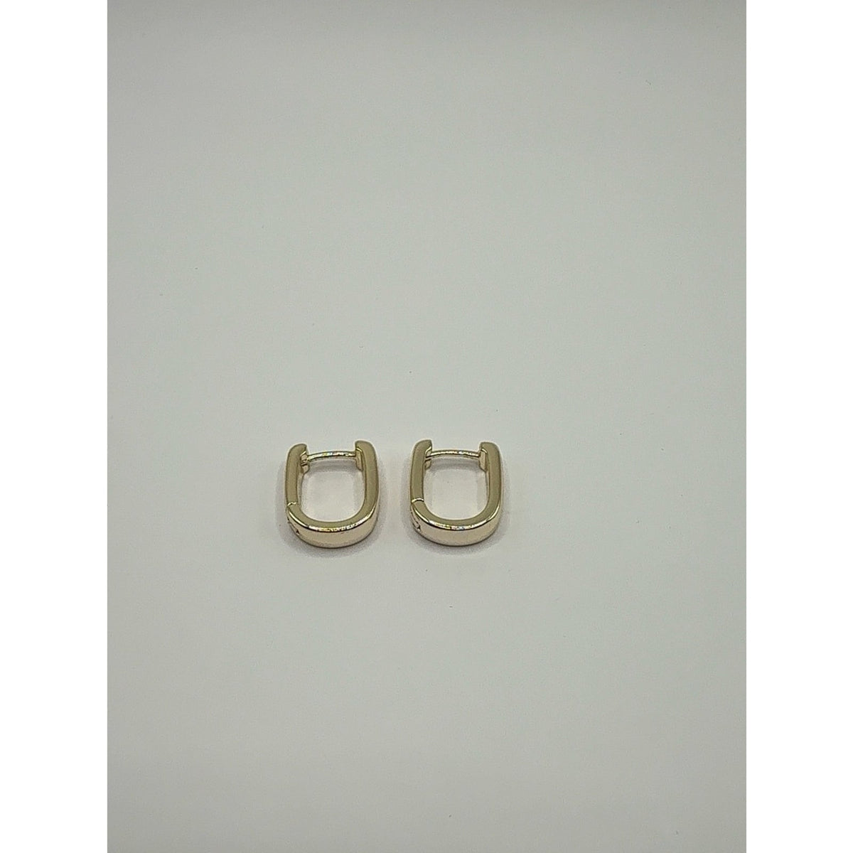 925 Sterling Silver Gold Plated Geometric Square Huggie Hoop Earrings