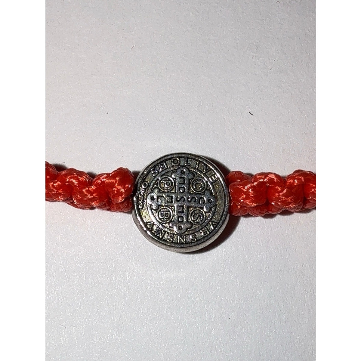 Red St. Benedict Medal Adjustable Bracelet