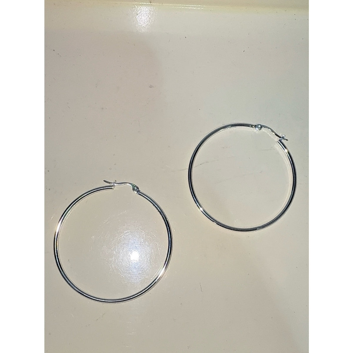 925 Sterling Silver Hoop Earrings 2"