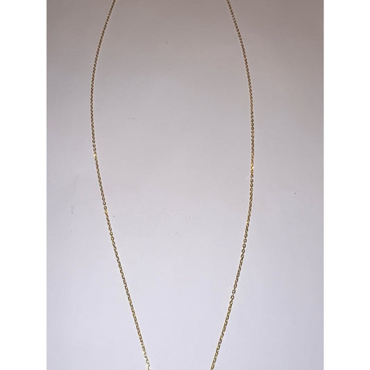 Italy Gold Over Sterling Silver 925 Cable Chain Necklace 24" 1.2mm