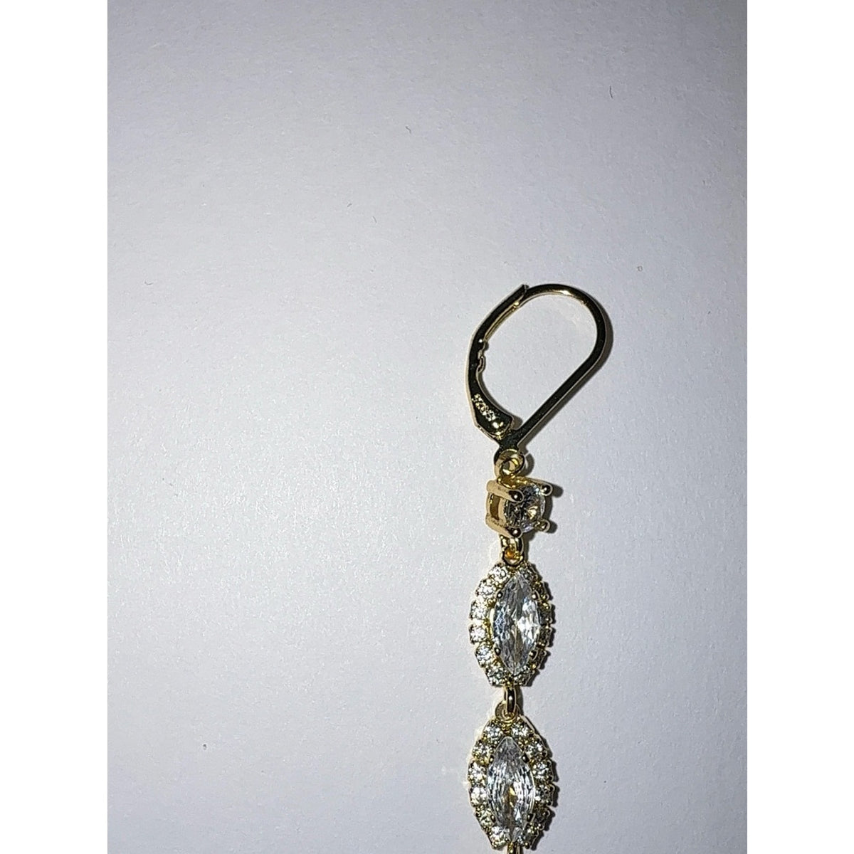 925 Sterling Silver Cubic Zirconia Dangle Earrings 14K Gold Plated