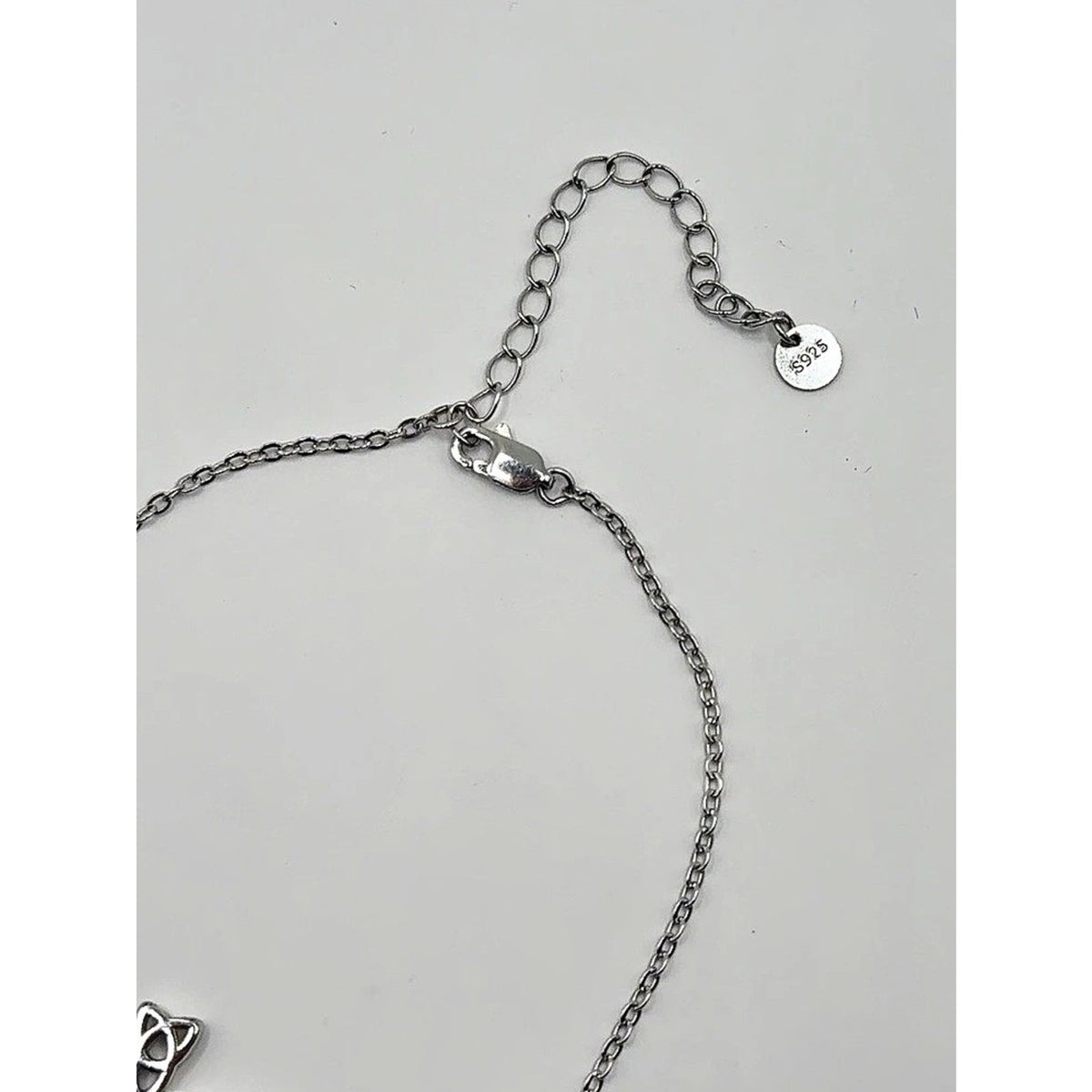 925 Sterling Silver Celtic Cross Bracelet Cz Accents